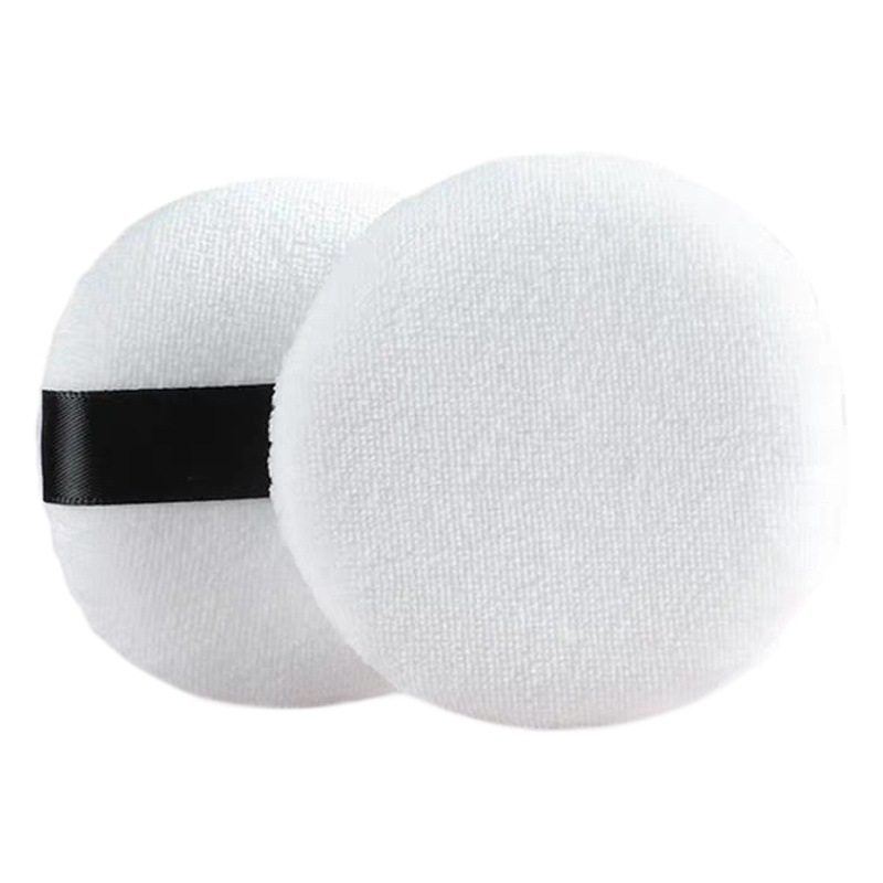 Wholesale Round Crystal Velvet Super Soft Powder Puff, Skin-Friendly Short Velvet Dry Powder Puff for Photo Studio Makeup, Setting Powder Puff