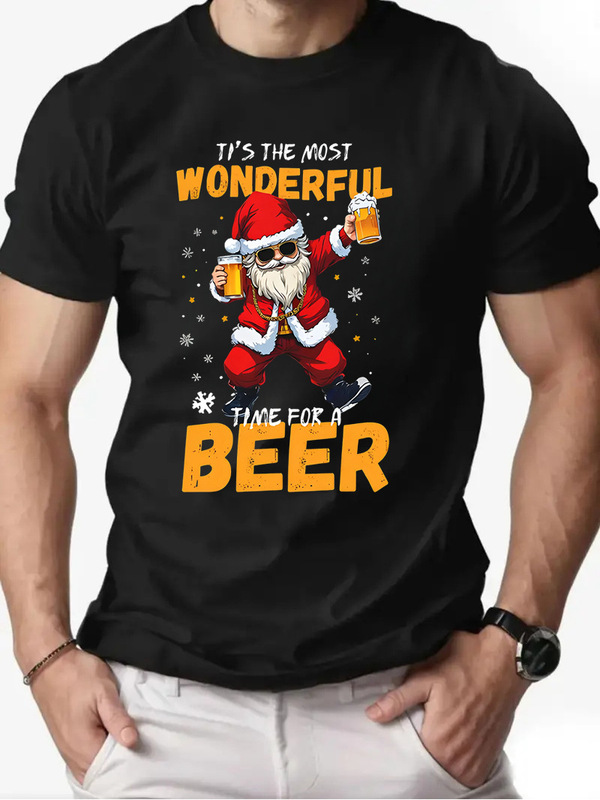 Christmas Men's Trendy Short-Sleeved Couple's Printed T-Shirt Ins Style Top Family Bottoming Shirt Christmas Gift Christmas Men's Trendy Short-Sleeved Couple's Printed T-Shirt Ins Style Top Family Bottoming Shirt Christmas Gift