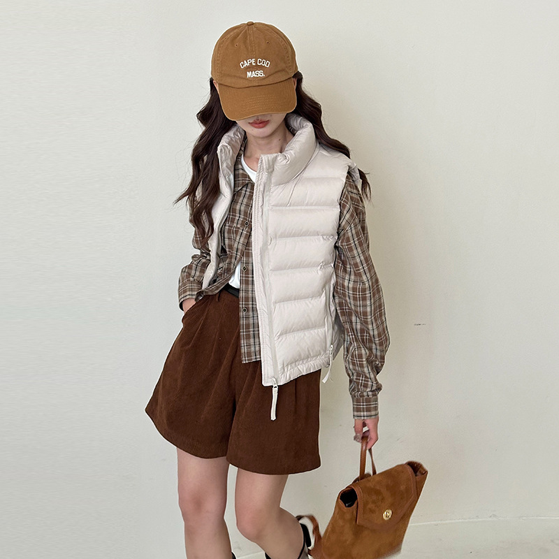 Comercio exterior ligero chaleco de algodón de mujer chaleco de mujer 2024 nuevo hombro de mujer abrazadera de caballo otoño invierno
