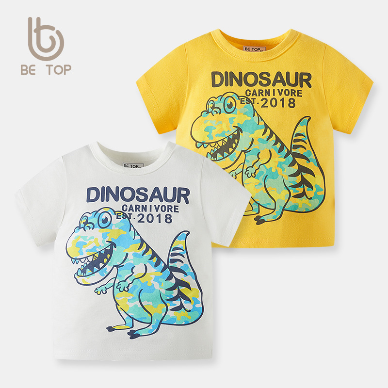 Camiseta de manga corta de algodón puro para niños, estilo fino de verano 2025, cuello redondo para bebés, ropa infantil de media manga al por mayor, dropshipping disponible.