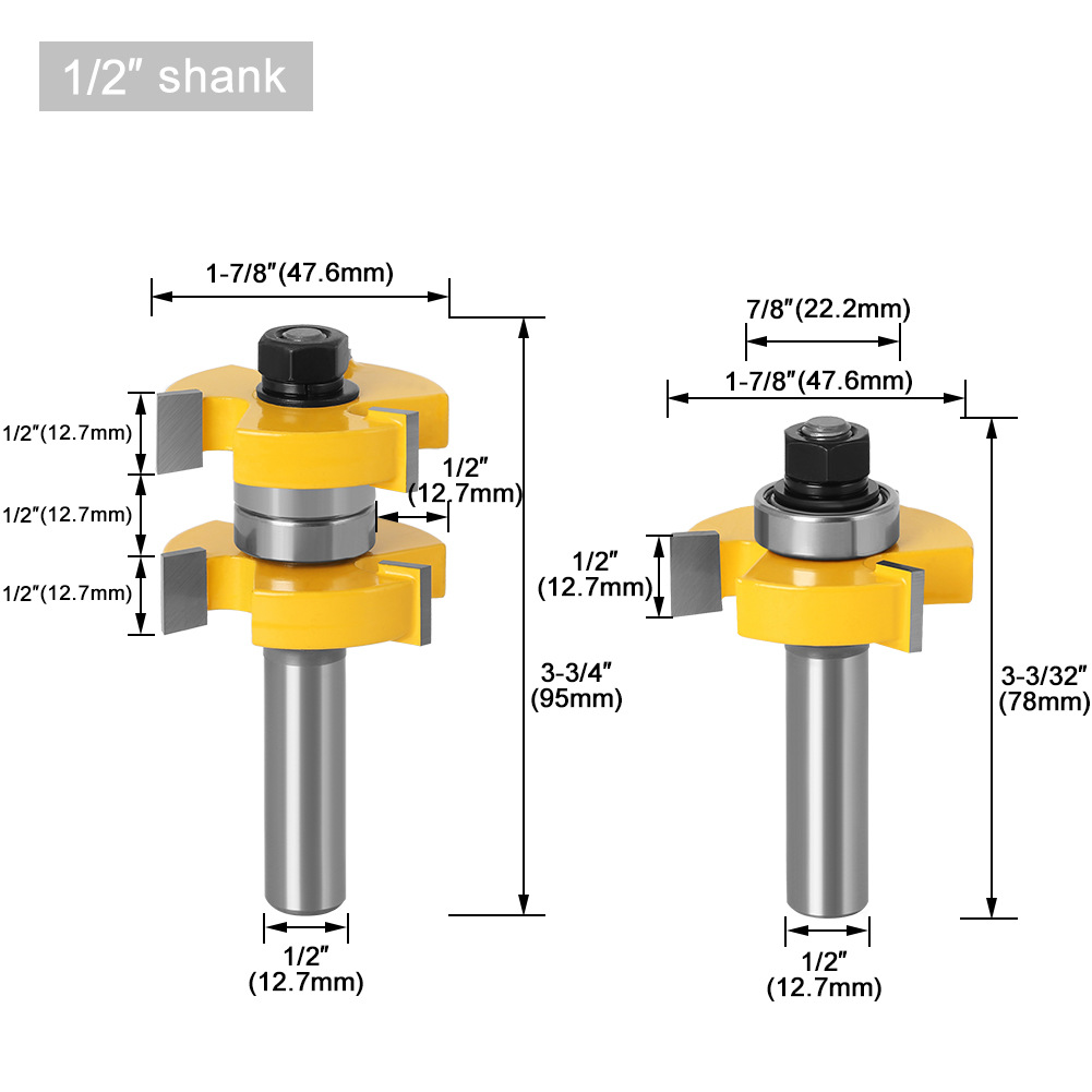 Cuchillo de espiga tipo T de 3 dientes Cuchillo de espiga de dientes cuadrados Cuchillo de piso Cuchillo de tablero Cuchillo de fresa para carpintería Cuchillo de grabado Cuchillo de máquina de grabado