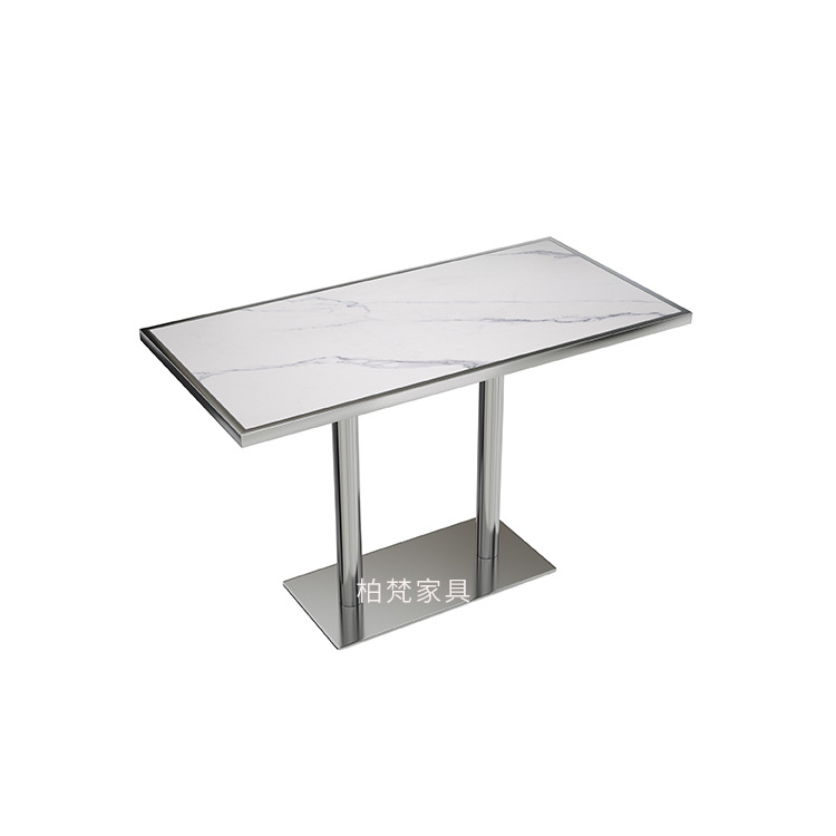 Foshan sofá de acero inoxidable asiento tarjeta mesa y silla restaurante de pescado asado estilo industrial comercial restaurante occidental Hotpot tienda de mesa y silla de barbacoa grupo