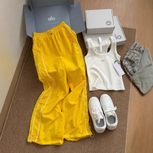 alo夏新款吸睛个性多巴胺糖果色运动卫裤防晒宽松休闲薄款长裤女