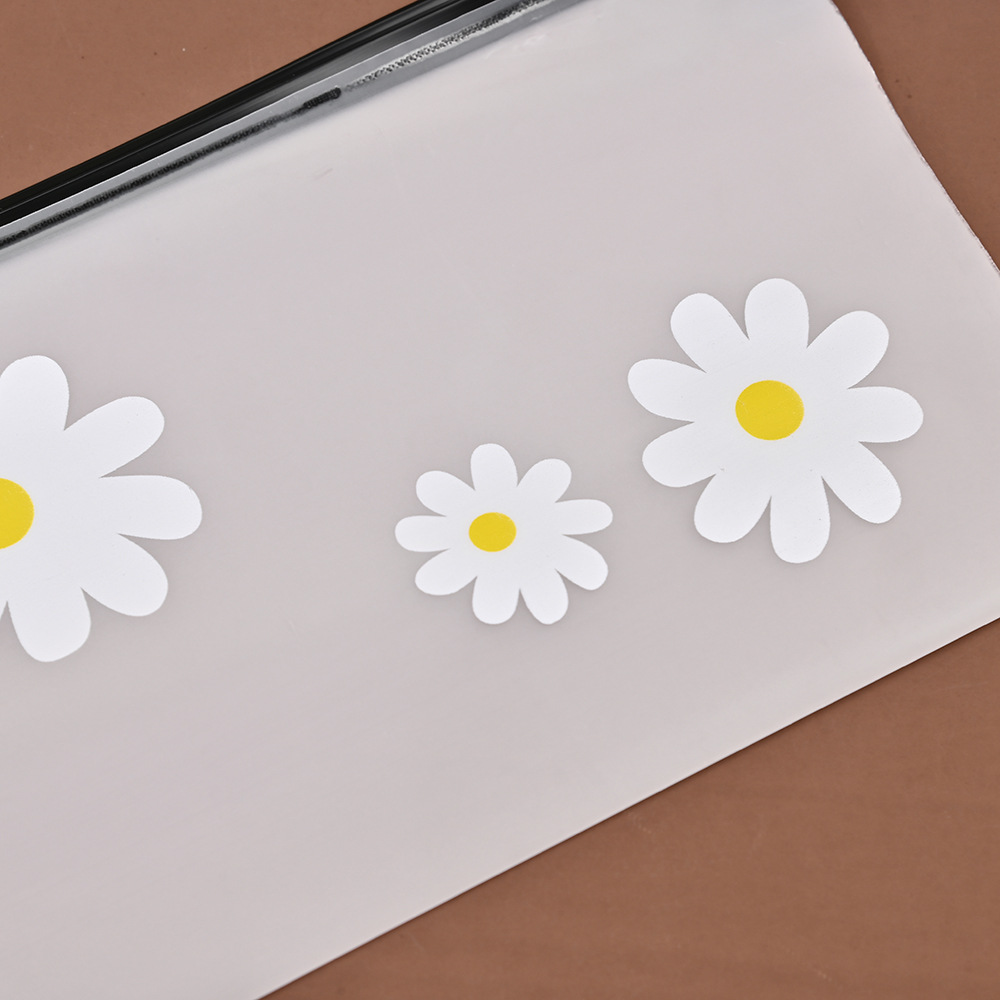 Bolsa de cremallera Margarita bolsa de anillo de pelo estilo coreano bolsa de cremallera fresca translúcido dedo esmerilado bolsa de almacenamiento al por mayor