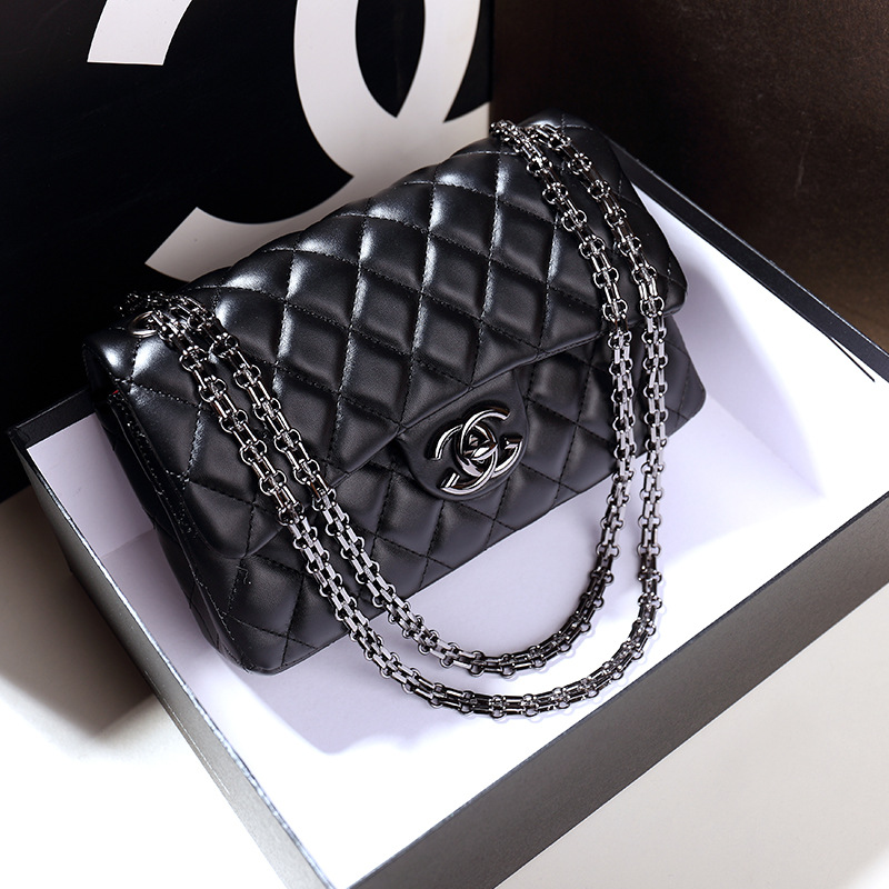 Genuine Leather Quilted Small Square Bag New Women's Versatile Crossbody Bag Summer Shoulder Bag 2026 - Thumbnail 7