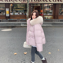 新国标90白鸭绒羽绒服女冬2025新款连帽狐狸大毛领连帽短款外套