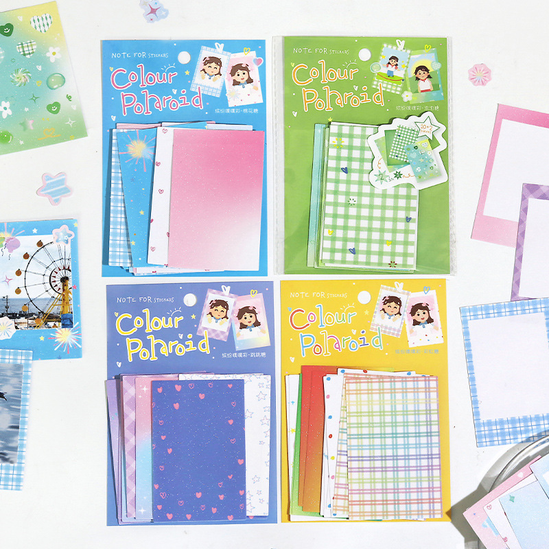 Jilu Note for Polaroid Photo Frame Stickers Colorful Puff Series Cute Border Die-Cut Stickers Jilu Note for Polaroid Photo Frame Stickers Colorful Puff Series Cute Border Die-Cut Stickers