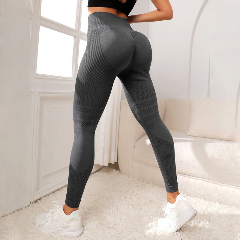 Cross-border Explosions Sexy Hip-lifting Sports Tights Women's High Waist Hot Selling Stretch Fitness Pants Running Yoga Leggings
