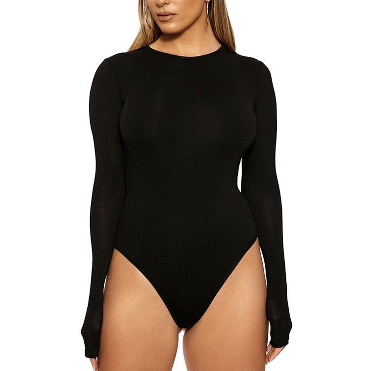 European Style Sexy Long-Sleeve Nightclub Solid Color Bodysuit Jumpsuit, Export Spring and Autumn Round Neck Loungewear for Women European Style Sexy Long-Sleeve Nightclub Solid Color Bodysuit Jumpsuit, Export Spring and Autumn Round Neck Loungewear for Women