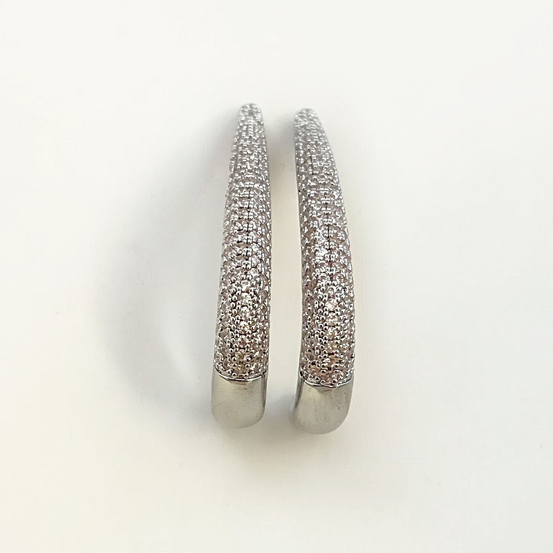 10g Weight 925 Sterling Silver Ear Needle Material Zircon Inlay Material Drop Earrings, Ear Studs Classification 1 Pair Quantity Banquet, Party Occasion Copper Material Geometric Pattern All Seasons Season Women's Gender Elegant, Glam Style 1 Pair Elegant Glam Geometric Copper Zircon Drop Earrings Ear Studs 11