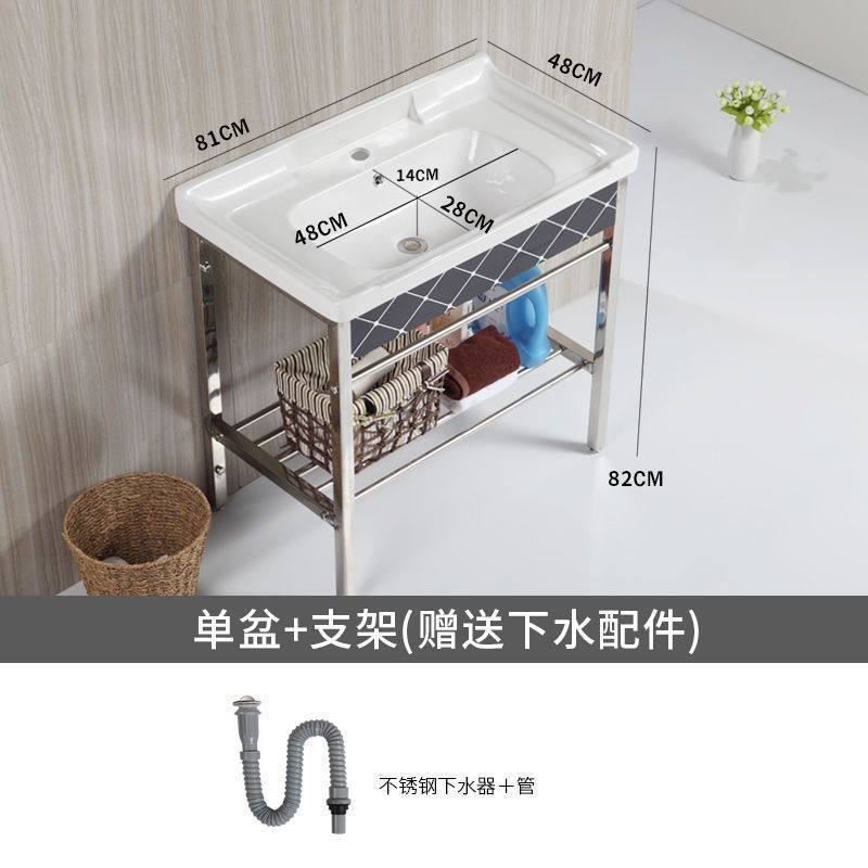 セラミック洗面台 床置き型 小型 簡易柱洗面台 賃貸住宅 浴室トイレ一体型洗面台|undefined