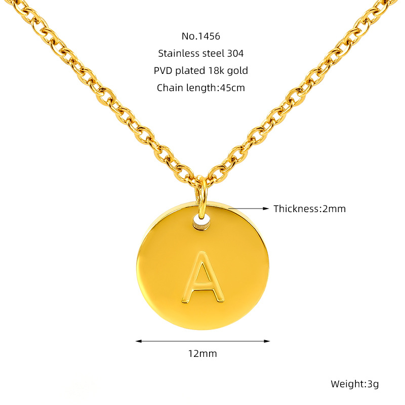 Europa y los Estados Unidos venta caliente alta sensación de colgante de letras de acero inoxidable collar de oro de acero titanio inglés al por mayor cadena clavícula