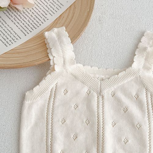 夏韩版女童宝宝无袖上衣可爱清凉针织吊带衫婴儿森系洋气背心