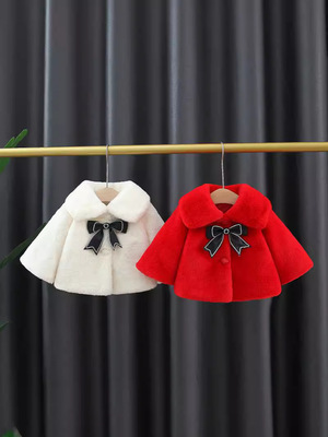 (Оптовые продажи), демисезонная однотонная цветная черная накидка с бантиком, детская одежда