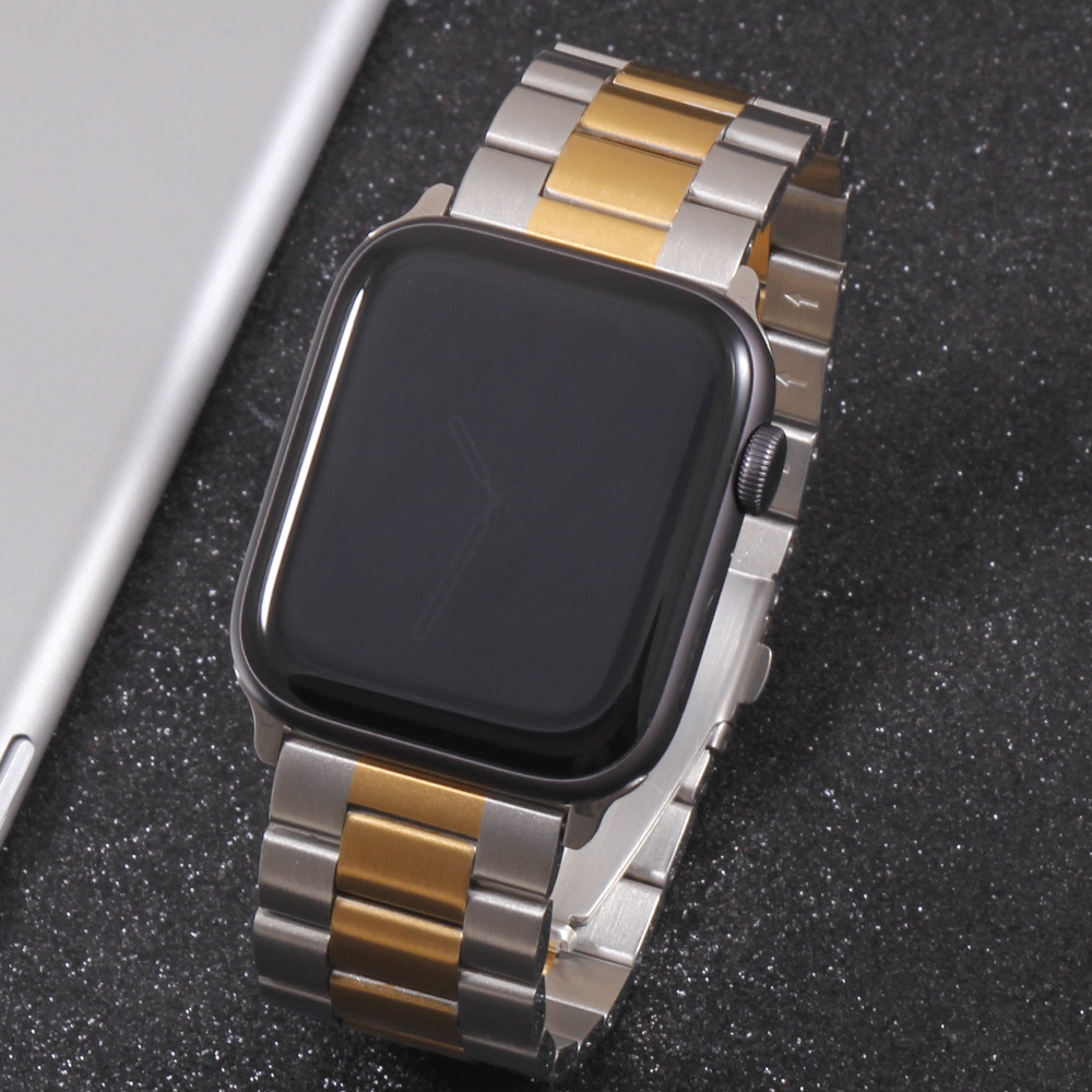 210g Weight Stainless Steel, Steel Belt Strap Material Watch band Classification 304 Stainless Steel, Metal Material Solid Color, Apple Pattern Elegant Style Elegant Solid Color Apple Stainless Steel Steel Belt Watch Band 3