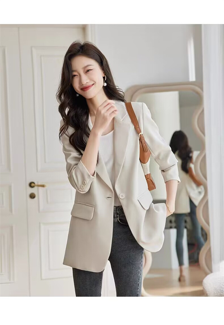 Women's Clothing 2024 Spring and Autumn Internet celebrity small suit jacket for women loose casual ladies small suit for petite_voghion.com