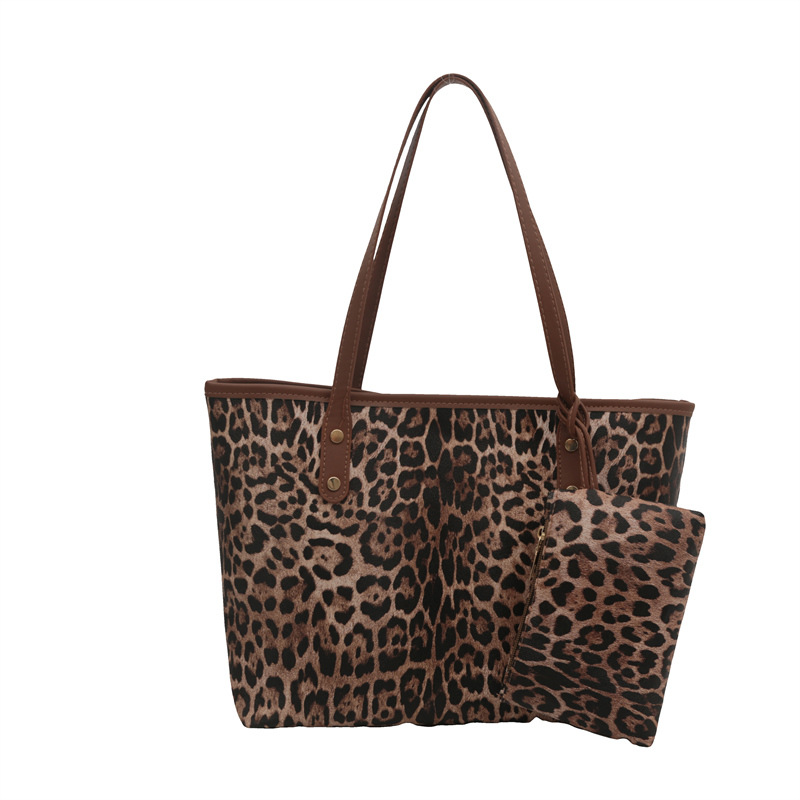 Retro commuter leopard print underarm bag 2024 autumn new style trend fashion personality temperament one shoulder tote bag_voghion.com