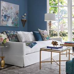 美式鄉村白色亞麻布藝客廳直排沙發北歐中古極簡拆洗輕奢懶人沙發