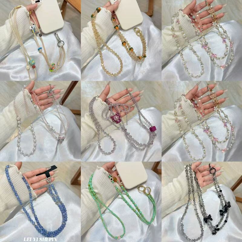 New Chinese-style beaded phone strap, a versatile crossbody chain that can be worn as a phone lanyard or attached to a bag