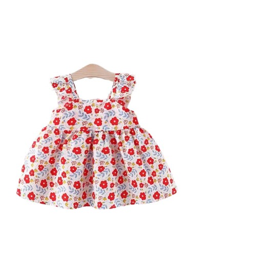 1052 Summer Children's Clothing Wholesale Girls' New Dresses Baby Suspenders Trendy Princess Floral Skirts Consignment Sales