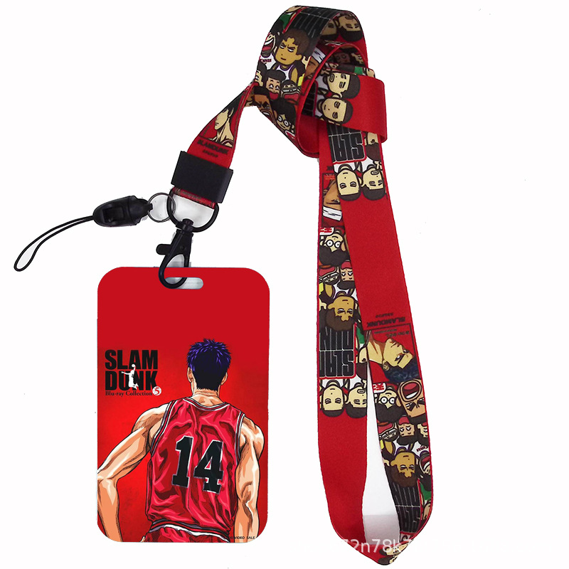 Dibujos animados japoneses slam dunk competencia nacional tarjeta de estudiante tarjeta de comida tarjeta de autobús cubierta certificado de trabajo titular de la cuerda del teléfono móvil