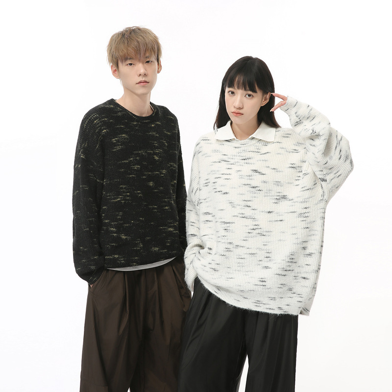 MTLCLOTHES men's clothing | autumn new autumn and winter contrast color plush sweater lovers sweater fashion tide