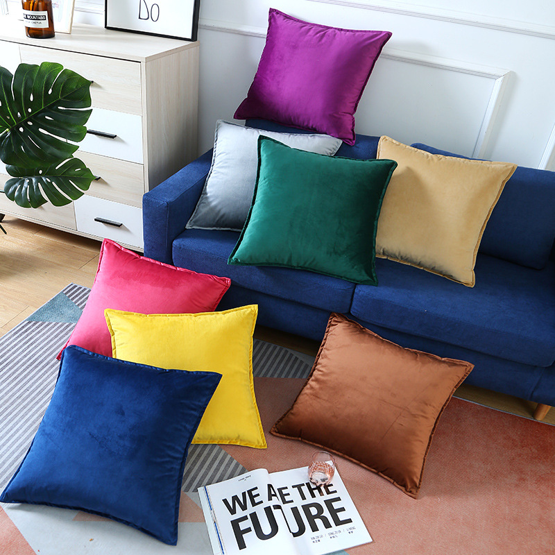 Velvet Pillow Cover Without Core 60 Sofa Living Room Cushion Cover 50 Green Accessible Luxury Backrest Cover Office Backrest F^
