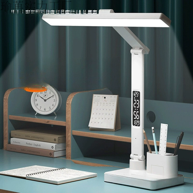 Настольная лампа национального класса AA, защита глаз, обучение с часами, детская анти-близорукость, общежитие, студенты колледжа, зарядка, стол для чтения