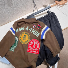 2025AW新款 儿童日本童装男女童全棉开衫企鹅后背刺绣春秋上衣