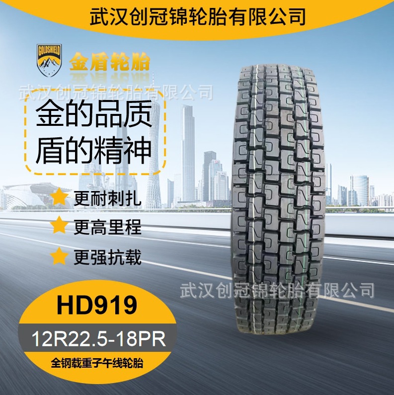 金盾正品轮胎 12R22.5-18PRHD919全钢真空轮胎麻将块 工厂直发