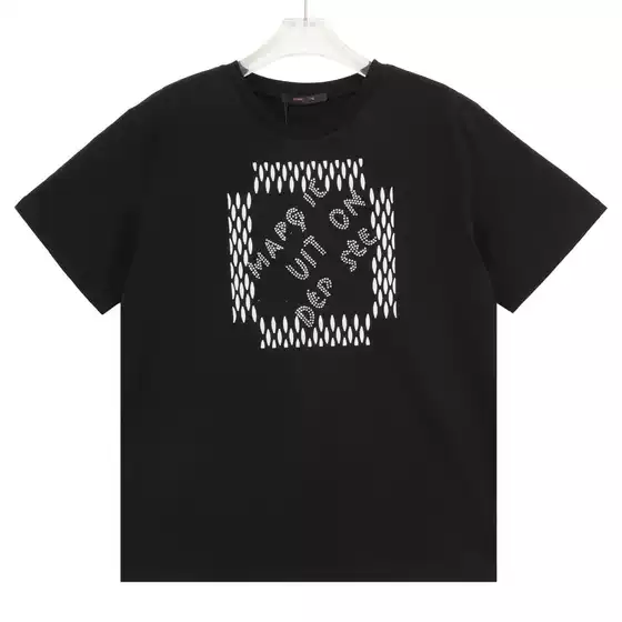 [Exclusive In Stock] Nanyou Original Tag Lvjia 24 New Style Pearl Letter Embroidered Crew Neck Unisex Short Sleeve T-Shirt