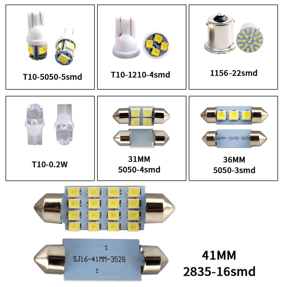 28PCS T10 lámpara de ancho de automóvil LED combinación 31MM doble punta lámpara de lectura lámpara de matrícula lámpara interior image 5