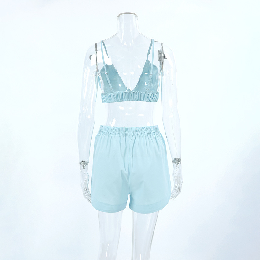 413g Weight Long Sleeve Sleeve Length Pajamas Lingerie Type Cotton Fabric Type Short Top Length Shorts Sets Sets Type 3 Pieces Set Quantity Home, Outdoor Occasion Halter Neck Neckline Breathable Function Regular Fit Fit Type Solid Color Pattern Summer, Spring Season Women's Gender Simple Style Style Home Outdoor Women's Simple Style Solid Color Cotton Shorts Sets Pajama Sets 5
