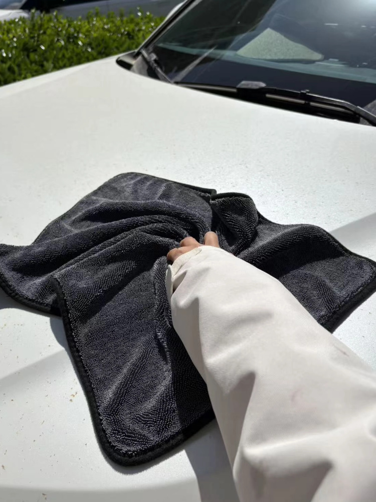 Cross-border Ultra-absorbent Non-shedding Twisted Braid Car Cleaning Towel Microfiber Car Drying Towel Soft and Thick