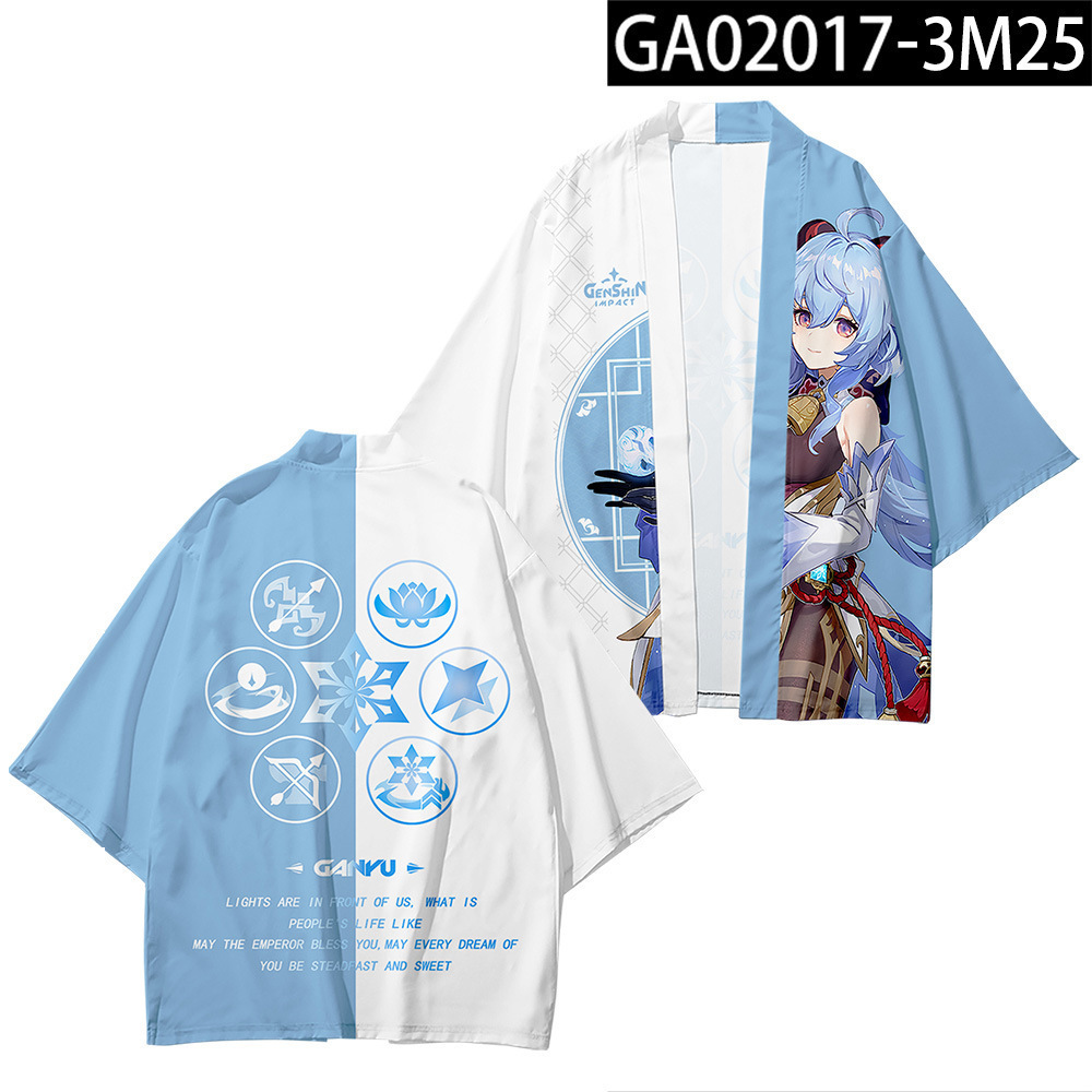 2024 verano anime cosplay dios original Genshin capa Riyue Keli cardigan kimono capa image 34