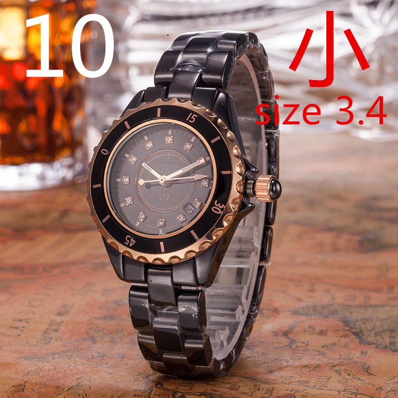 Hot-Selling White Ceramic Watch for Wholesale, Small Fragrance J12 Women's Quartz Watch, Waterproof Butterfly Clasp Couple's Watch