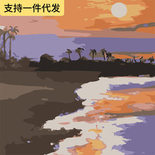 数字油画手工DIY风景彩画学生儿童益智彩绘填色卡通画画批发