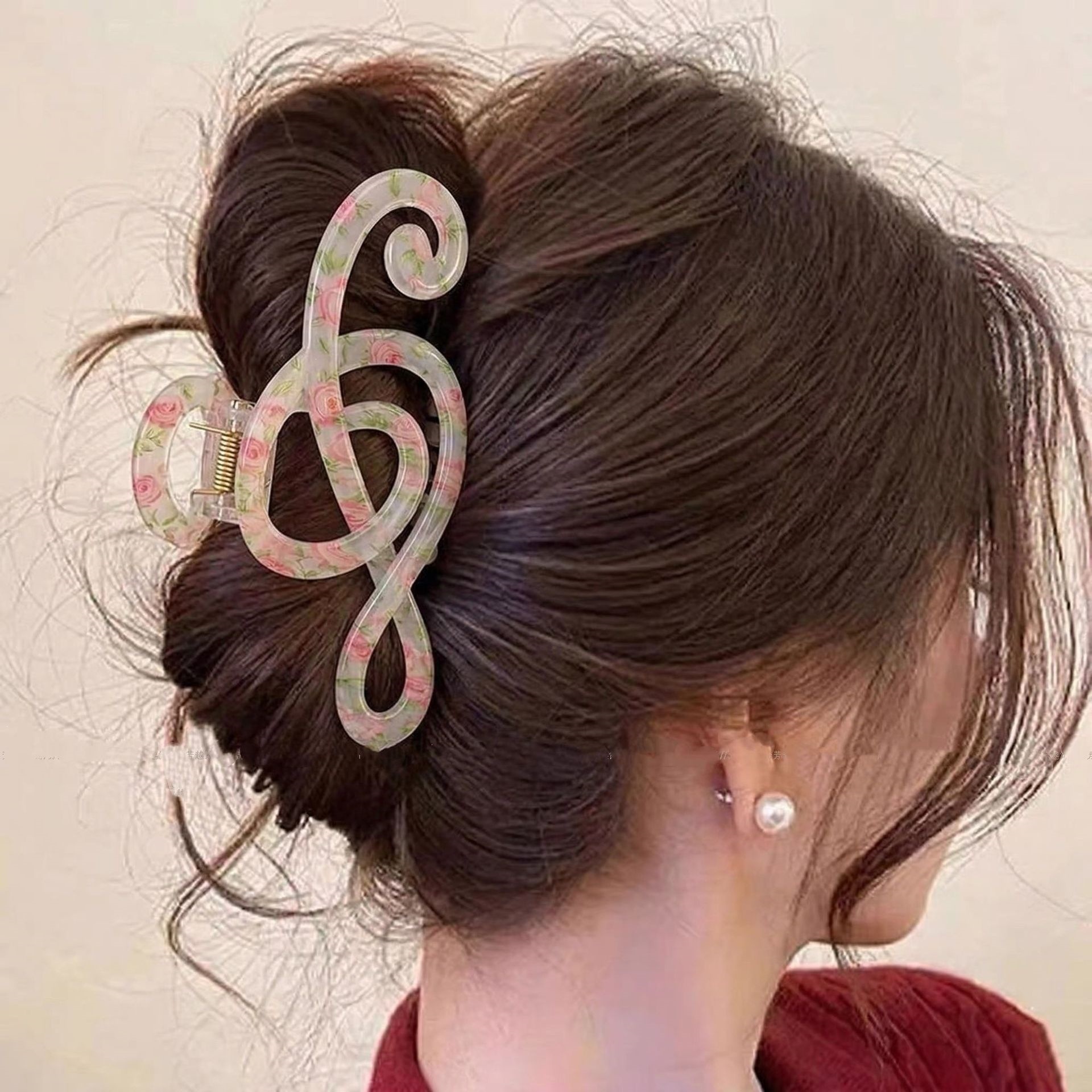 2026 nuevo clip de cabello ondulado clip de cabello de tiburón grande clip de cabello de mujer detrás de la cabeza de alta sensación clip de cabello accesorios para el cabello