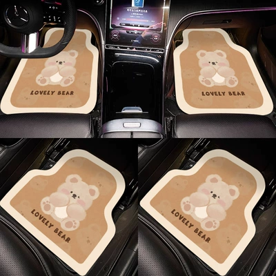 Car Carpet – Cartoon Car Floor Mats, Soft - red-faced-bear-48645cm48645cm4648cm4648cm