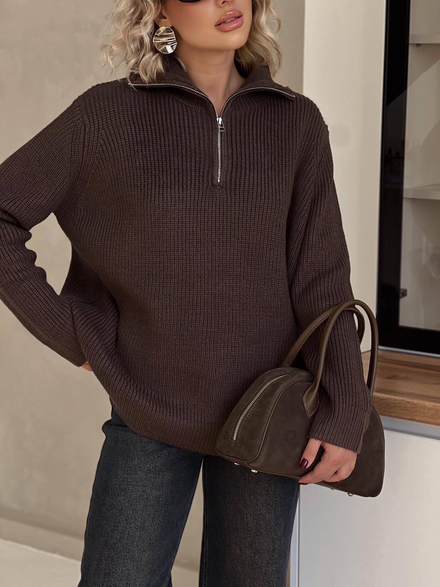 Pull minimaliste unisexe en coton bio à maille drop-stitch_voghion.com