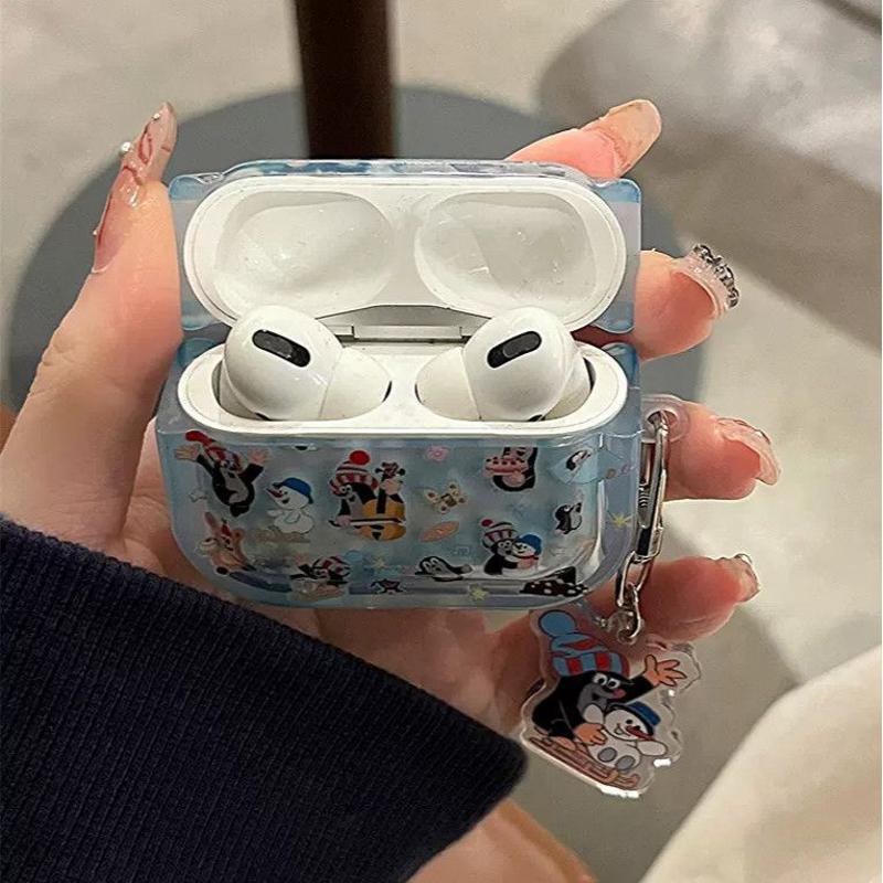 Cute mole para airpodspro3 / 2 / 1 estuche de protección para airpods 4 generación 5 generación estuche de auriculares bluetooth de Apple image 3