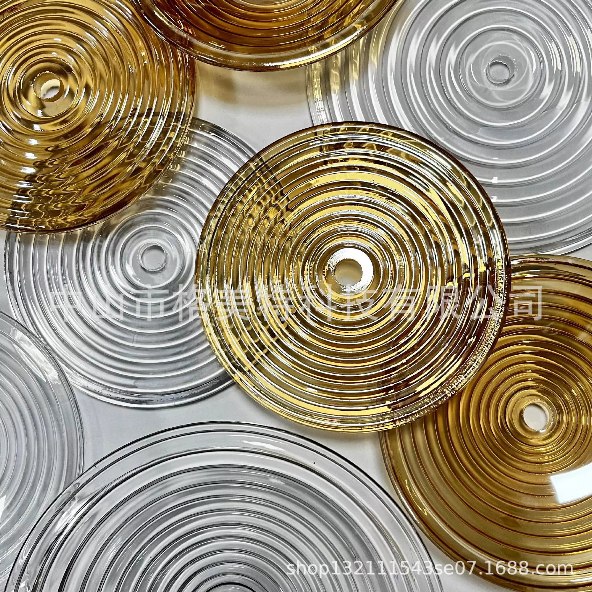 Круглая Кристалл дуги освещения стеклянные аксессуары гальваническим кристалл лоток питания