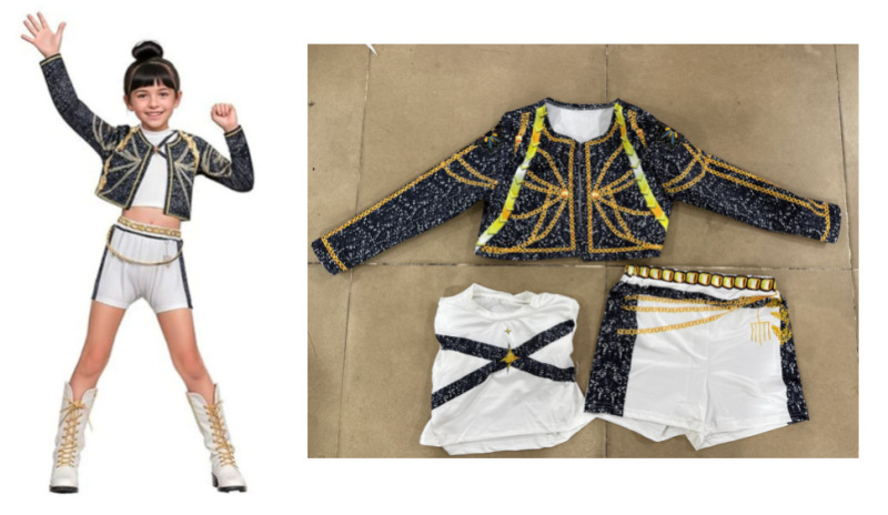 现货 跨境鲁米拉佐伊女孩猎魔女团cos万圣服饰装扮舞台儿童套服装|undefined