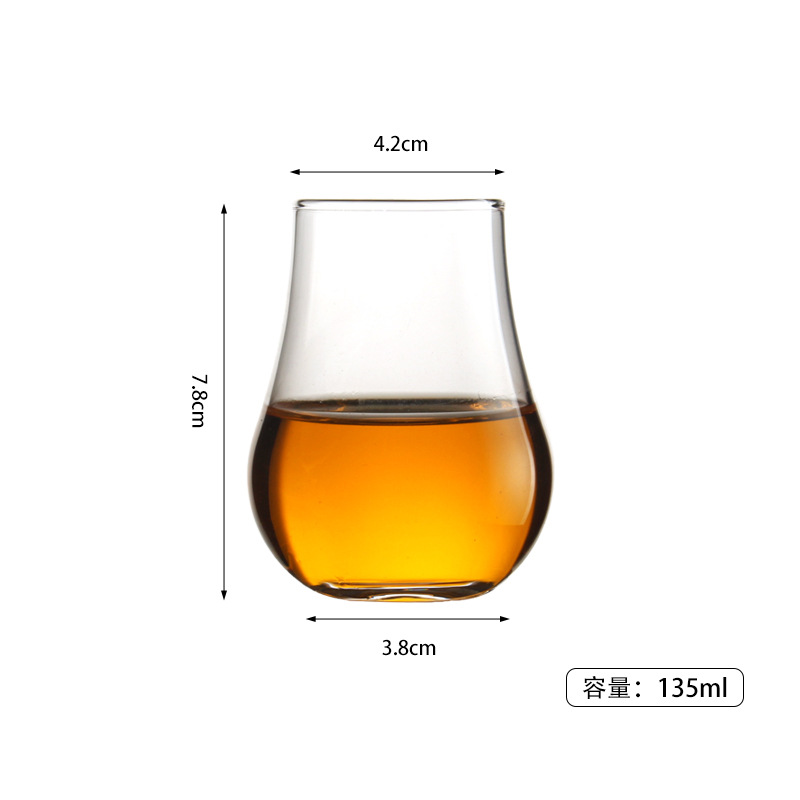 Taza de degustación de whisky, taza de licores, taza de prueba de vino, taza de vidrio de cristal, taza de olor de bebida pura ISO