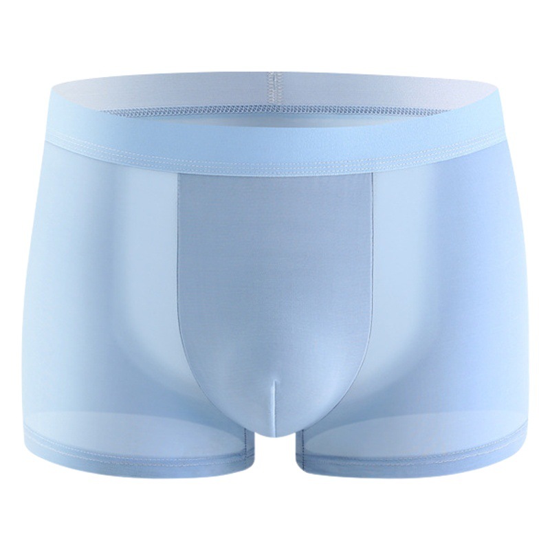 Ropa interior de hombre de seda de hielo verano fresco transpirable sin costuras antibacteriano deportes absorbente de sudor color sólido más tamaño ropa interior de hombre al por mayor