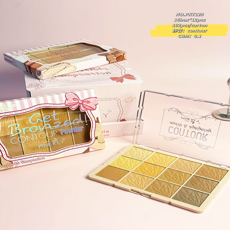 PINKKEY nuevo comercio exterior transfronterizo mejora blush multicolor perlado mate oro cebolla polvo fino parpadeo de sombra de ojos en stock