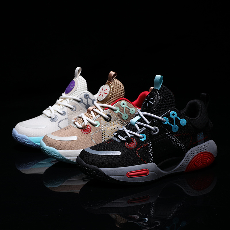 New Children's Sports Shock Absorbing Running Basketball Shoes Summer Boys' Shoes Popular Student Middle and Big Children's Casual Shoes Cross border