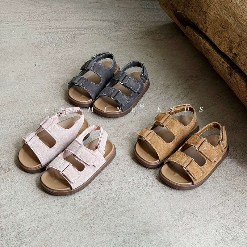 Детские повседневные ретро-сандалии, летние новые стильные открытые босоножки Birkenstocks для мальчиков и девочек, детская пляжная обувь, дропшиппинг