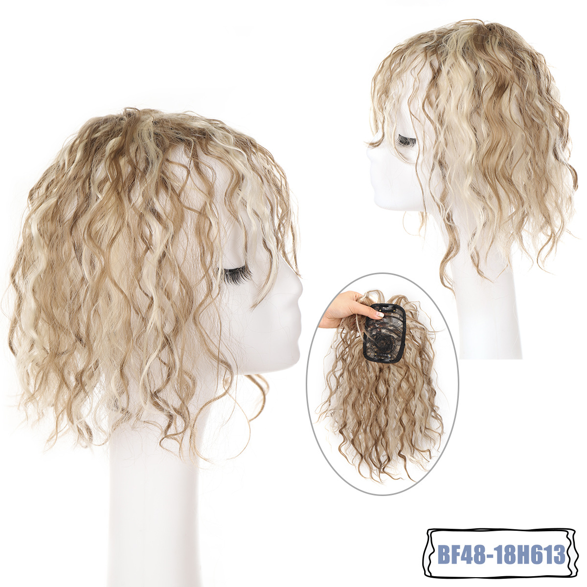 Peruca de cabelo sintético e aplique topper para mulher_voghion.com
