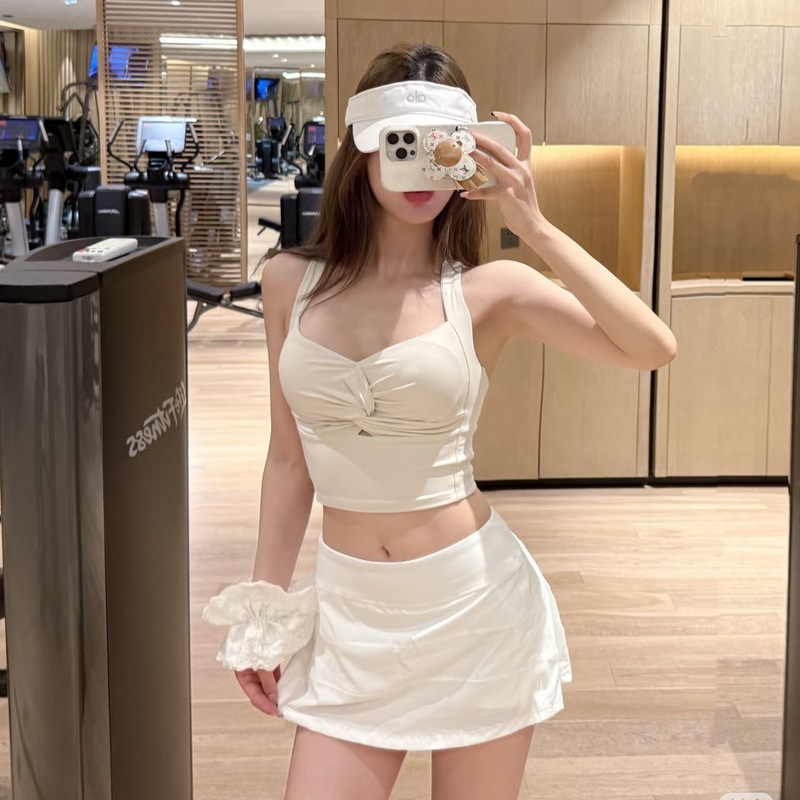 LULU原标Pace Rival中腰短裙带内衬运动网球裙防走光瑜伽服三褶裙|undefined